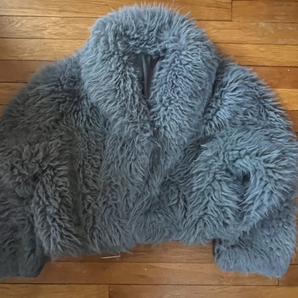 Grey fur jacket
